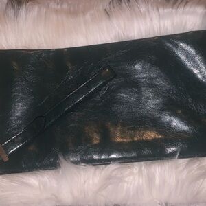 Elegant Dark Green Leather Clutch